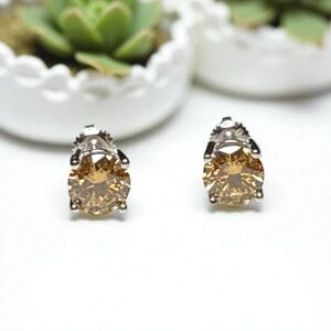 Moissanite, screwback stud‎ earrings